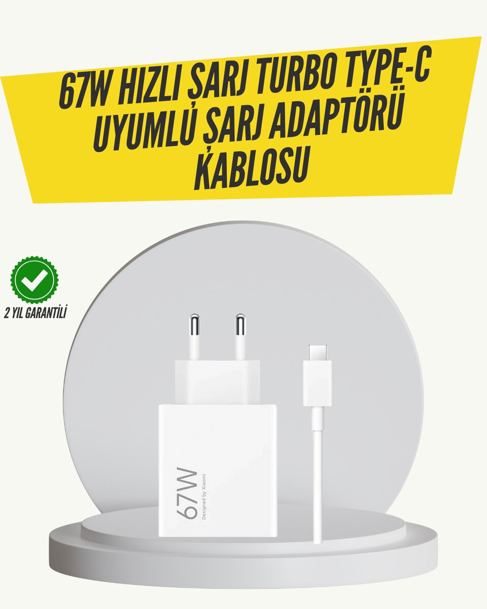 67W Turbo Hızlı Şarj Adaptörü ve Type-C Kablo Güvenli Şarj Teknolojisi 67W Turbo Hızlı Şarj Adaptörü ve Type-C Kablo Güvenli Şarj Teknolojisi