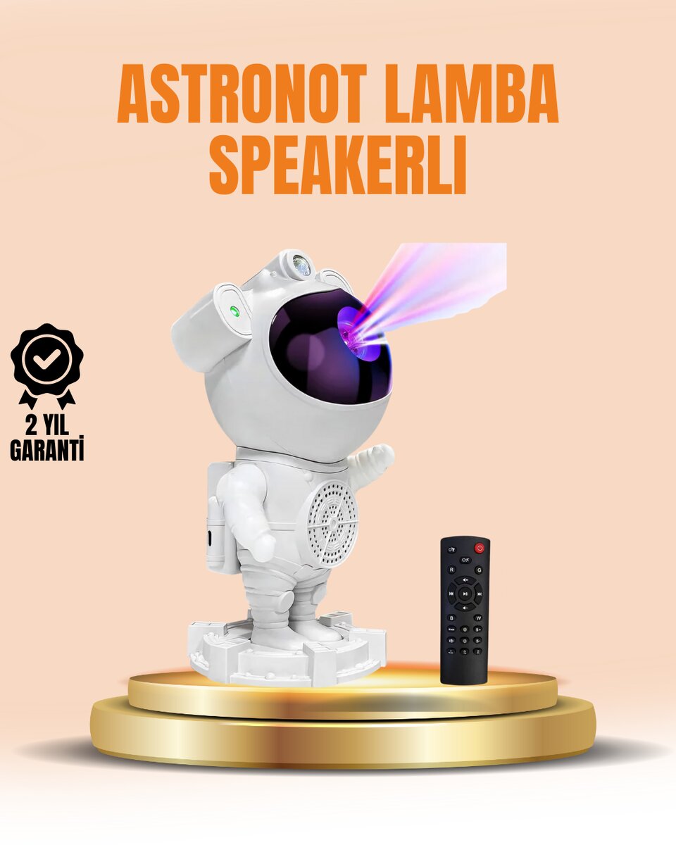 Bluetooth ve Dahili Ses Özellikli Astronot Projeksiyon Lambası Bluetooth ve Dahili Ses Özellikli Astronot Projeksiyon Lambası