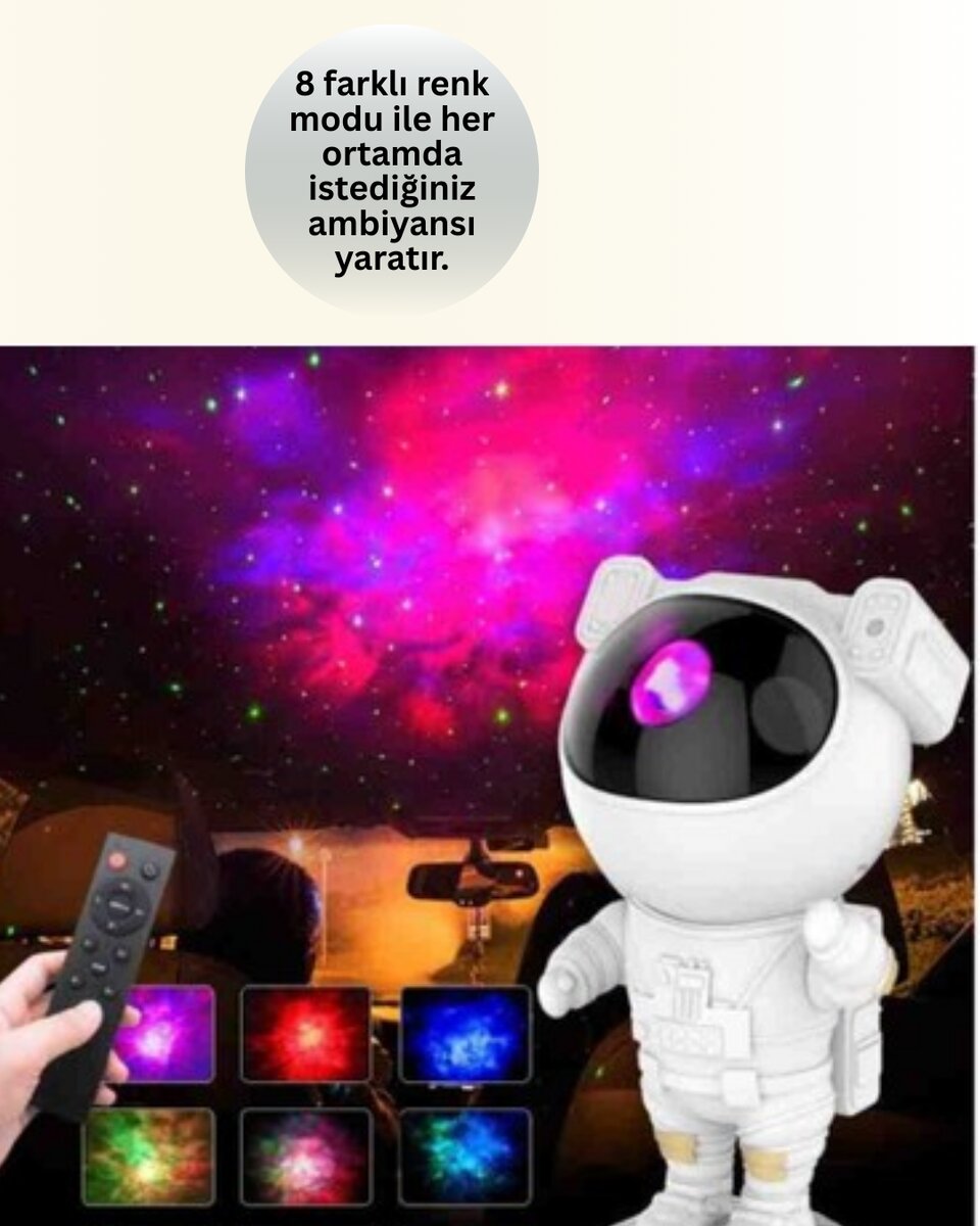 Dekoratif ve Fonksiyonel Astronot Projeksiyon Aydınlatma Dekoratif ve Fonksiyonel Astronot Projeksiyon Aydınlatma
