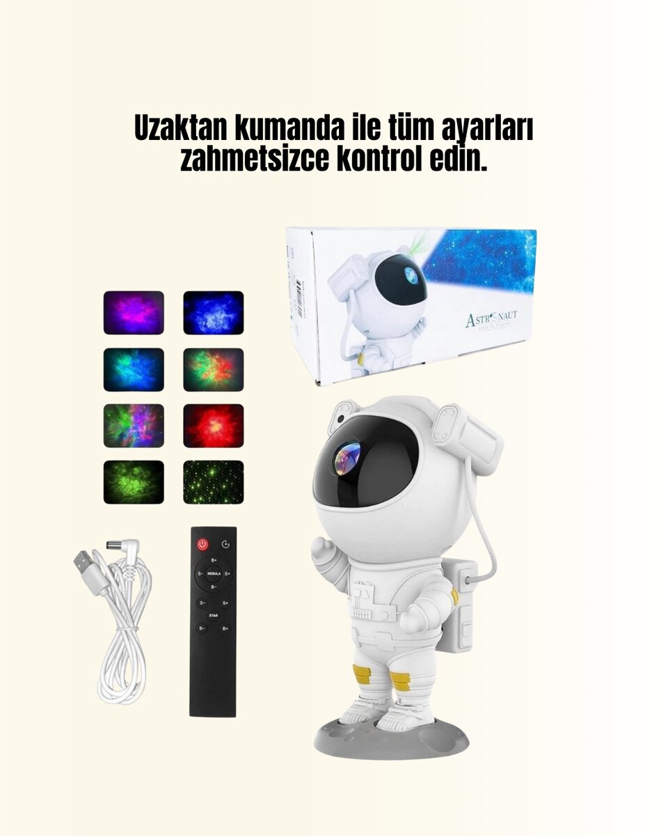 Dekoratif ve Fonksiyonel Astronot Projeksiyon Aydınlatma Dekoratif ve Fonksiyonel Astronot Projeksiyon Aydınlatma
