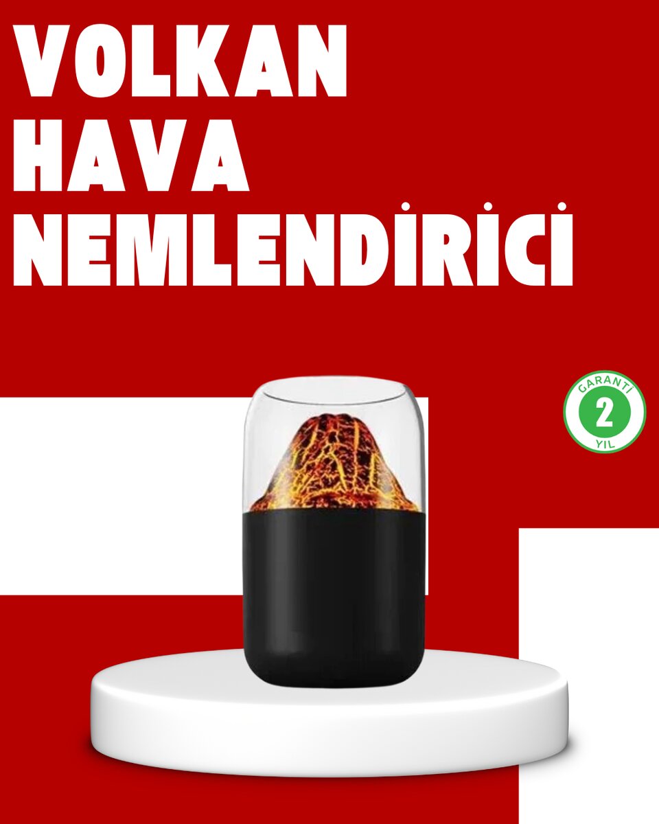 Volkanik Tasarımlı LED Işıklı Ultrasonik Nemlendirici Volkanik Tasarımlı LED Işıklı Ultrasonik Nemlendirici