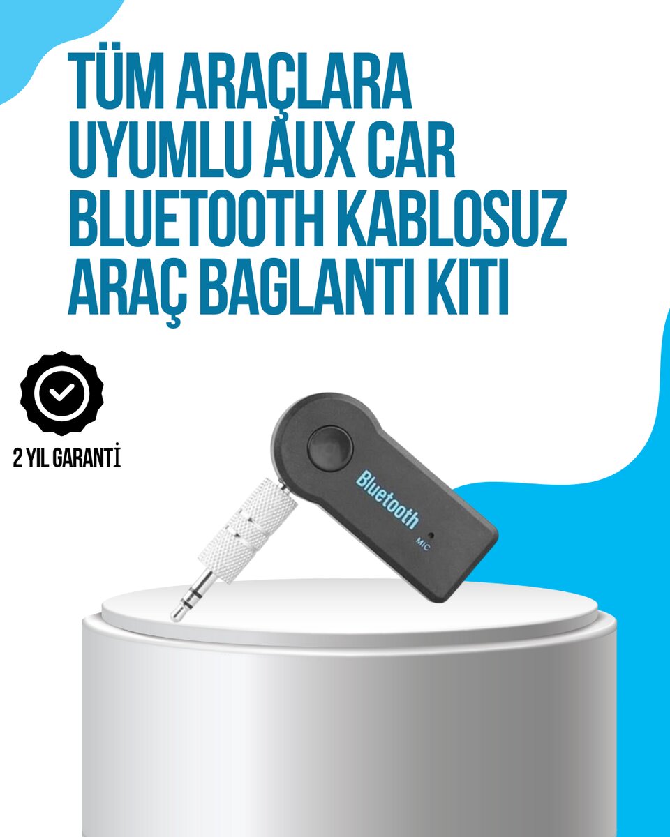 Araç İçi Bluetooth AUX Müzik ve Telefon Görüşmesi Adaptörü Araç İçi Bluetooth AUX Müzik ve Telefon Görüşmesi Adaptörü