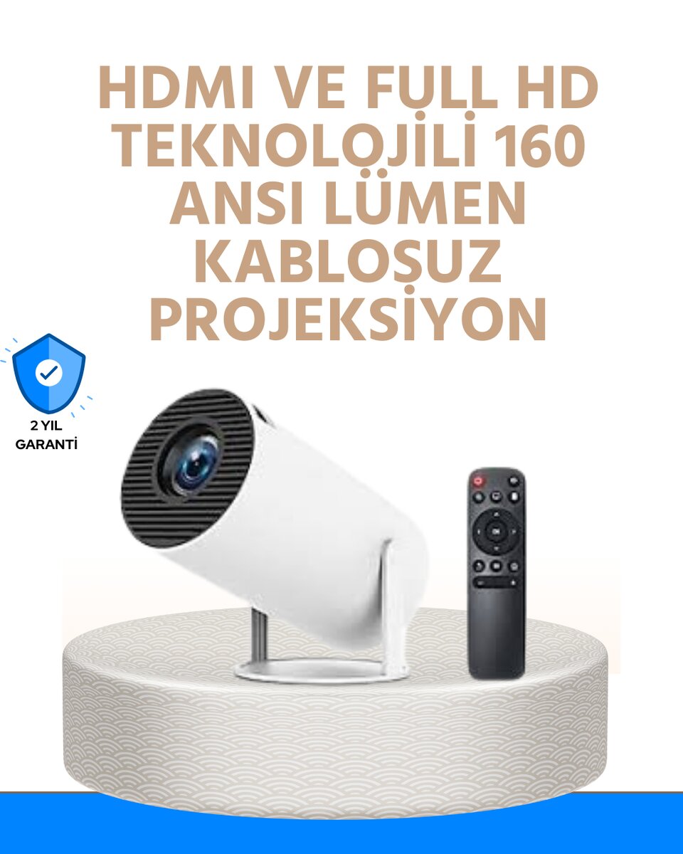 Kablosuz ve Kablolu Bağlantı Seçenekli Ev Tipi Projeksiyon Kablosuz ve Kablolu Bağlantı Seçenekli Ev Tipi Projeksiyon