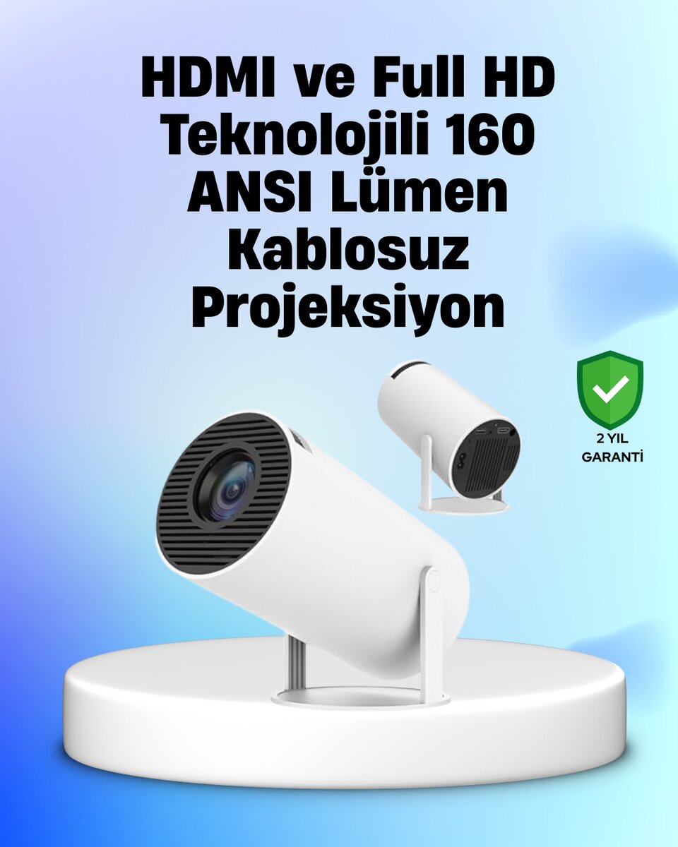 4K Uyumlu 130 İnç Full HD Projeksiyon Cihazı ve Kablosuz Aktarım Özelliği 4K Uyumlu 130 İnç Full HD Projeksiyon Cihazı ve Kablosuz Aktarım Özelliği