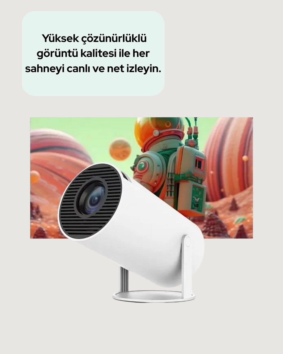 4K Uyumlu 130 İnç Full HD Projeksiyon Cihazı ve Kablosuz Aktarım Özelliği 4K Uyumlu 130 İnç Full HD Projeksiyon Cihazı ve Kablosuz Aktarım Özelliği