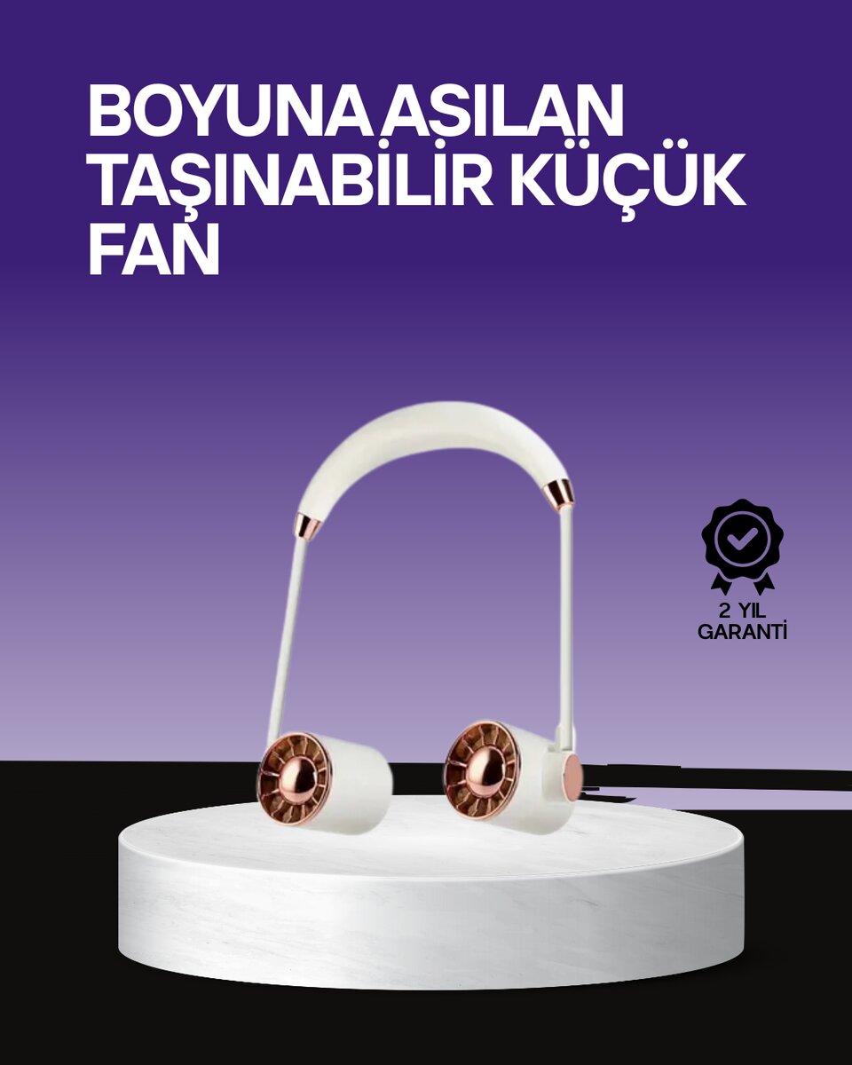 Boyun Askılı Katlanabilir Fan 1000 mAh USB Şarjlı Taşınabilir Boyun Askılı Katlanabilir Fan 1000 mAh USB Şarjlı Taşınabilir