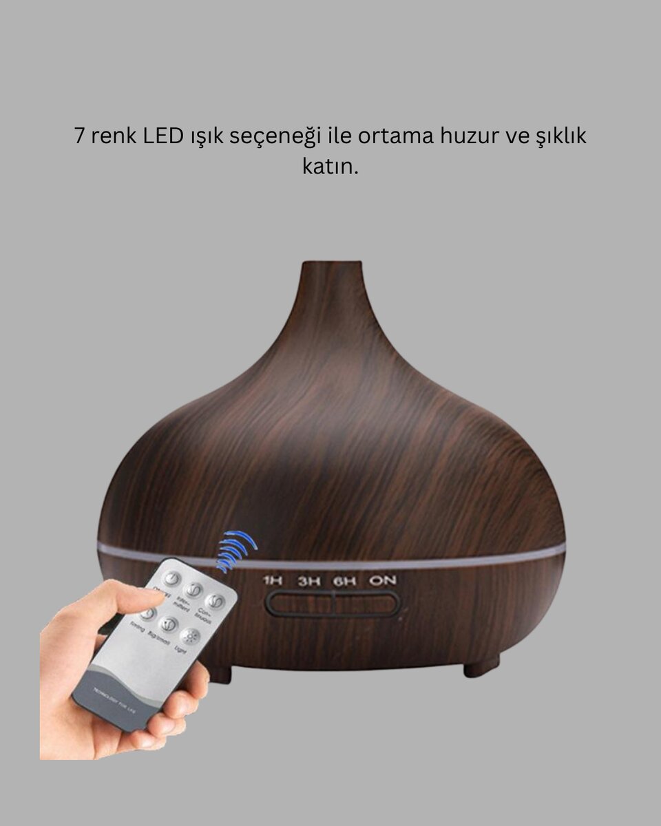 550ML Ultrasonik Hava Nemlendirici ve Aromaterapi Difüzörü