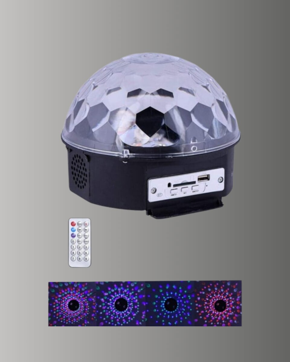 Uzaktan Kumandalı RGB LED Disko Topu Bluetooth Hoparlörlü