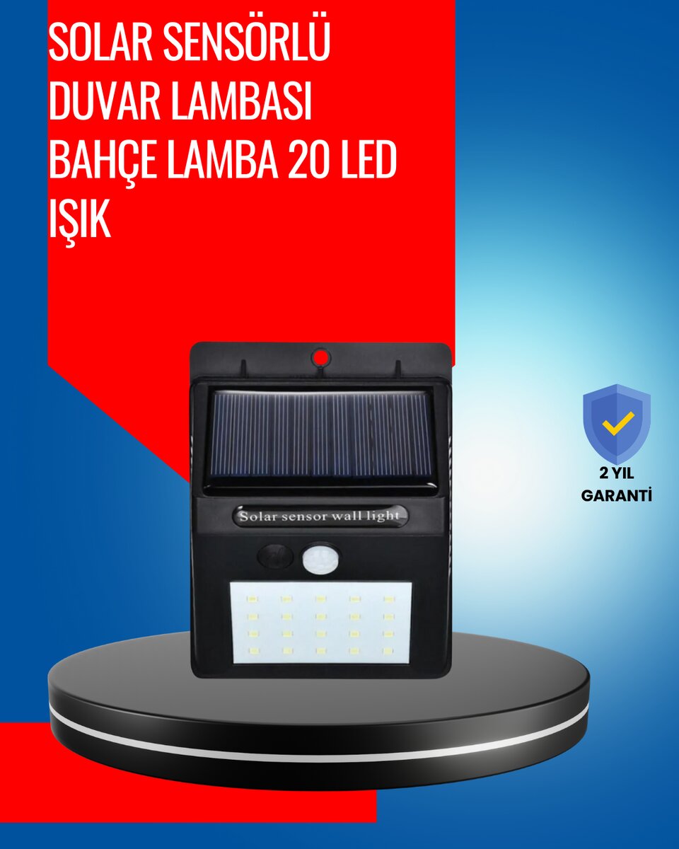 Solar Enerjiyle Çalışan IP65 Su Geçirmez 20 LED Duvar Lambası Solar Enerjiyle Çalışan IP65 Su Geçirmez 20 LED Duvar Lambası