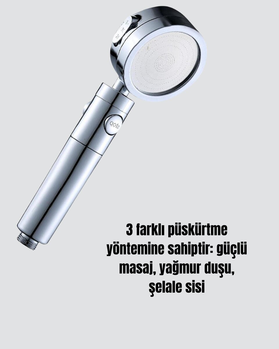 Masaj ve Yağmur Modlu Su Tasarruflu Duş Başlığı Masaj ve Yağmur Modlu Su Tasarruflu Duş Başlığı