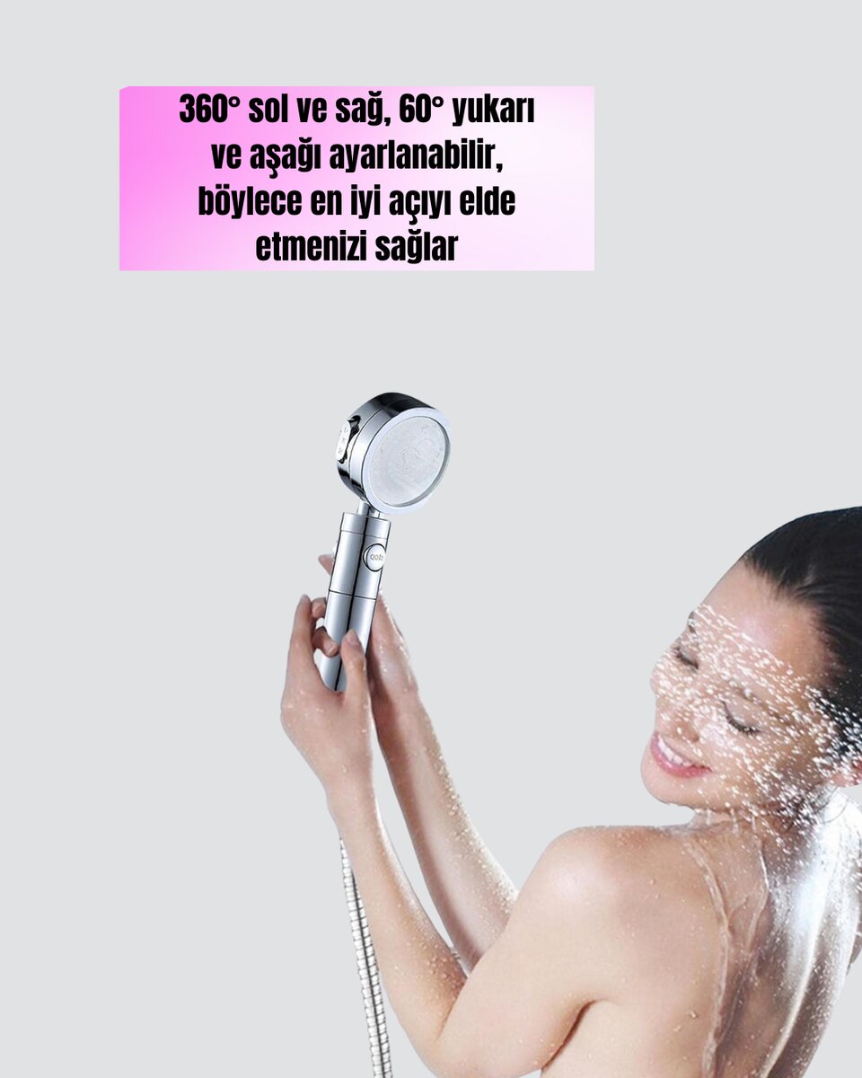 Yüksek Basınçlı 3 Fonksiyonlu Duş Başlığı Yüksek Basınçlı 3 Fonksiyonlu Duş Başlığı