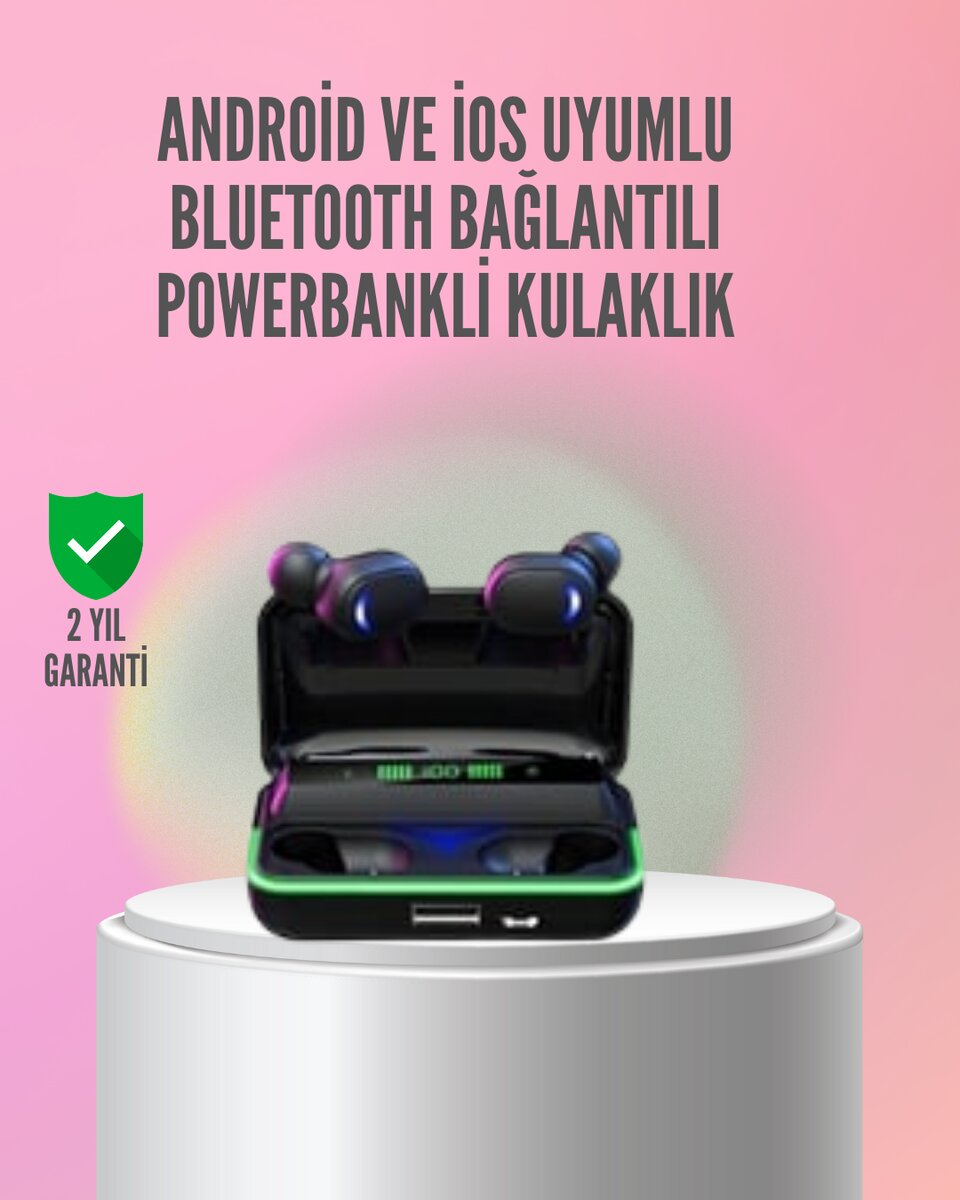 Powerbank Özellikli Bluetooth 5.1 Kulaklık Oyun ve Müzik İçin Powerbank Özellikli Bluetooth 5.1 Kulaklık Oyun ve Müzik İçin
