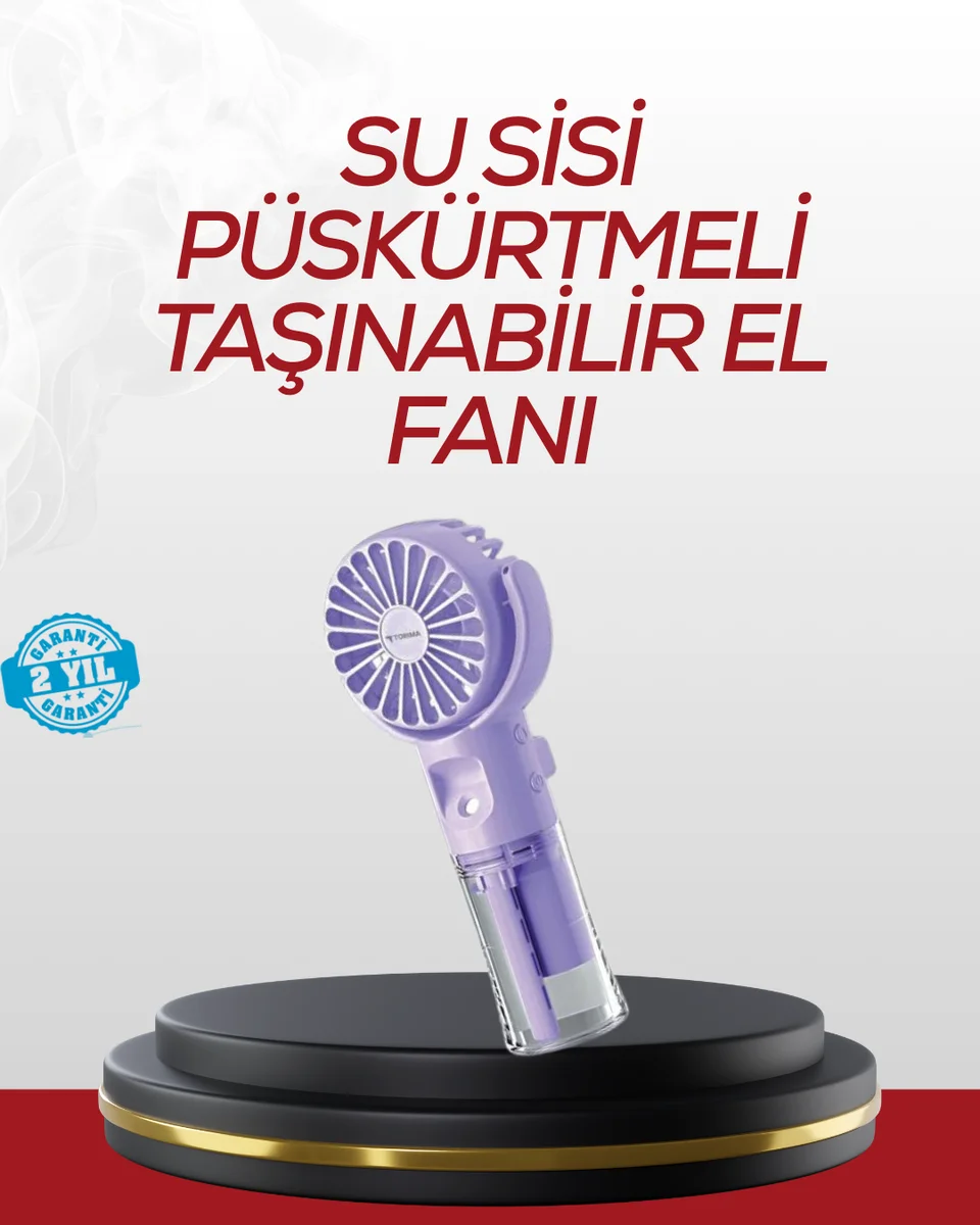Type-C Şarjlı Taşınabilir Su Buharlı Mini Vantilatör