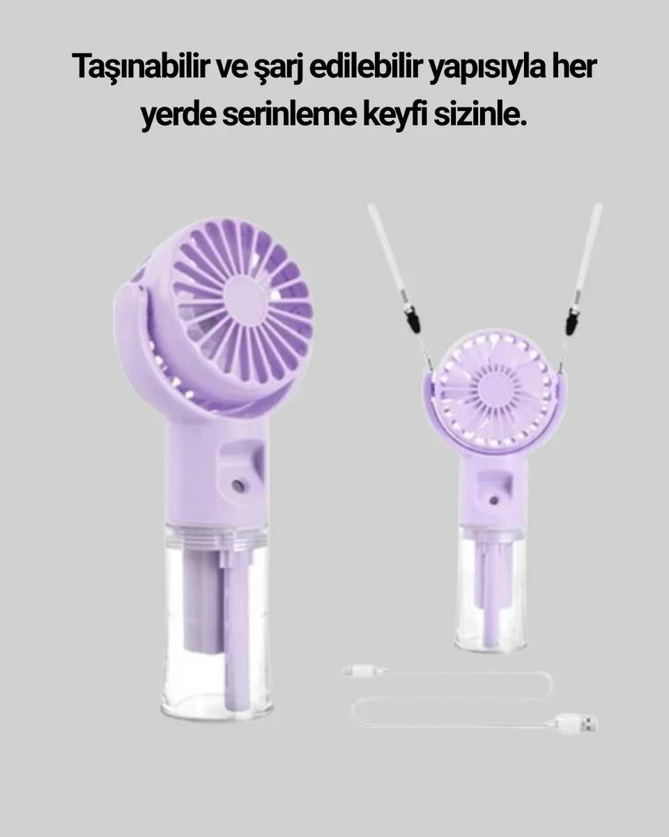 Sessiz Çalışan Şarjlı Su Buharlı Portatif Vantilatör Sessiz Çalışan Şarjlı Su Buharlı Portatif Vantilatör