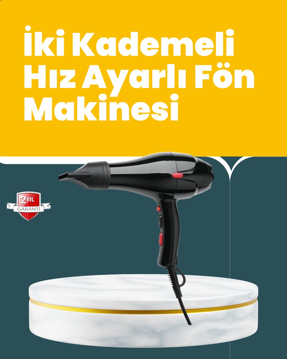 Tüm Saç Tipleri İçin 2200W Güçlü Fön Makinesi Tüm Saç Tipleri İçin 2200W Güçlü Fön Makinesi