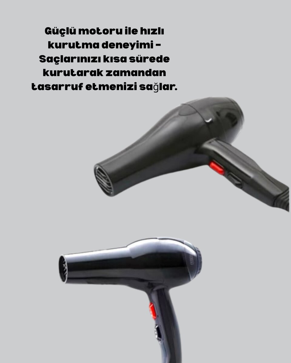 Tüm Saç Tipleri İçin 2200W Güçlü Fön Makinesi Tüm Saç Tipleri İçin 2200W Güçlü Fön Makinesi