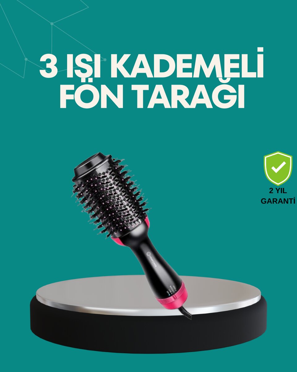 Kurutmalı Saç Şekillendirici Fönlü Fırça 1200 Watt Güç Kurutmalı Saç Şekillendirici Fönlü Fırça 1200 Watt Güç