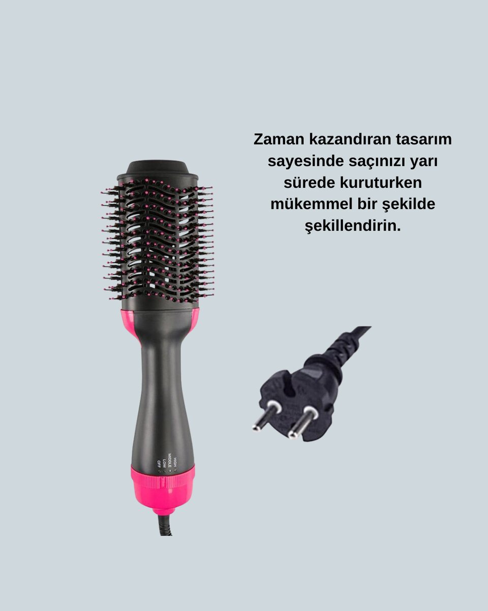 Kurutmalı Saç Şekillendirici Fönlü Fırça 1200 Watt Güç Kurutmalı Saç Şekillendirici Fönlü Fırça 1200 Watt Güç