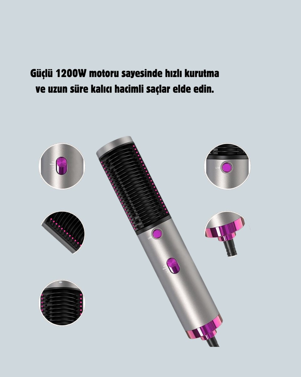 Çok Yönlü Kullanıma Uygun Saç Kurutma ve Düzleştirme Fırçası Çok Yönlü Kullanıma Uygun Saç Kurutma ve Düzleştirme Fırçası