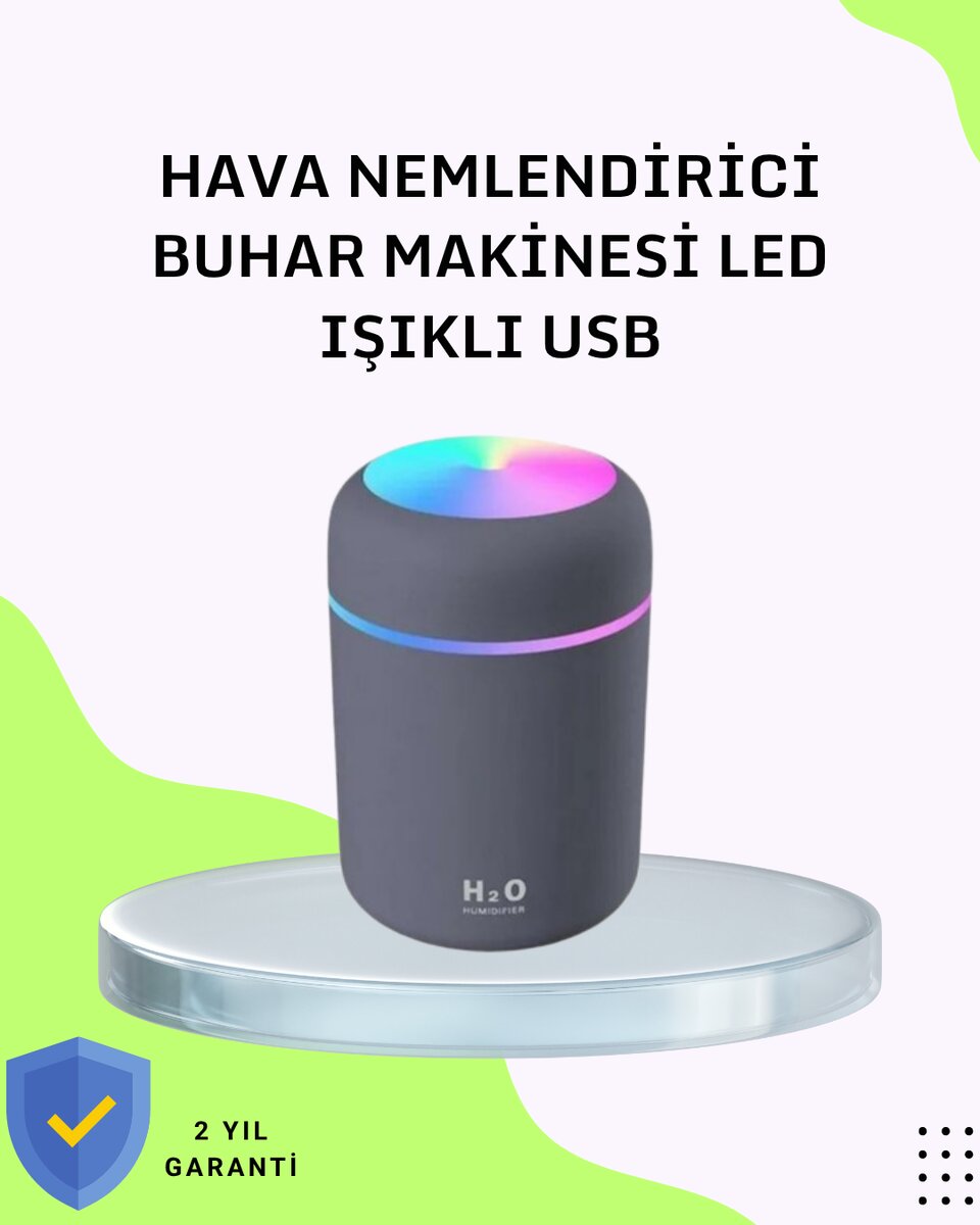 Taşınabilir Hava Nemlendirici – Renkli Işık ve USB Bağlantı Taşınabilir Hava Nemlendirici – Renkli Işık ve USB Bağlantı
