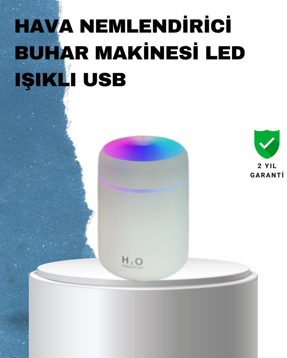ABS Gövdeli 300ml USB Nemlendirici – Beyaz, Gri, Pembe Renk ABS Gövdeli 300ml USB Nemlendirici – Beyaz, Gri, Pembe Renk