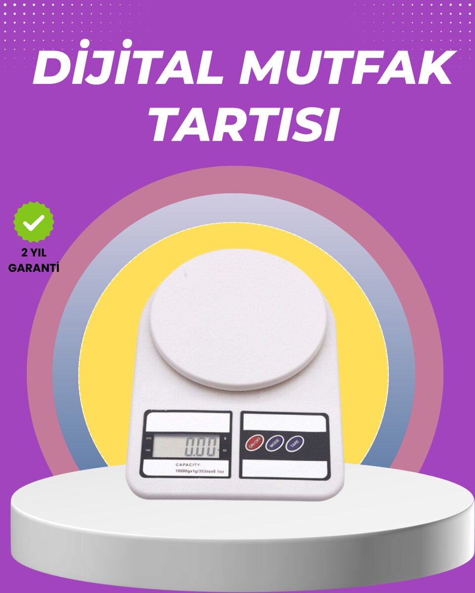 Beyaz Plastik Dijital Mutfak Tartısı – 24x16.8x1.5cm Beyaz Plastik Dijital Mutfak Tartısı – 24x16.8x1.5cm
