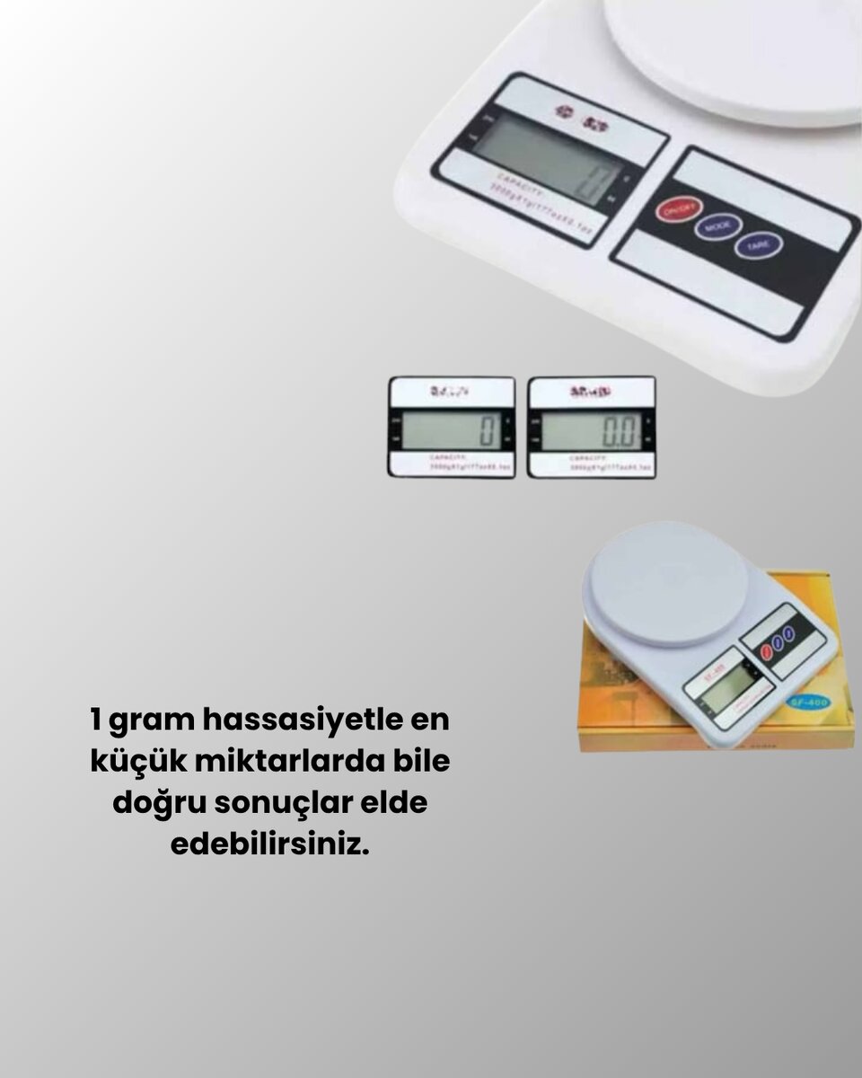 Beyaz Plastik Dijital Mutfak Tartısı – 24x16.8x1.5cm Beyaz Plastik Dijital Mutfak Tartısı – 24x16.8x1.5cm