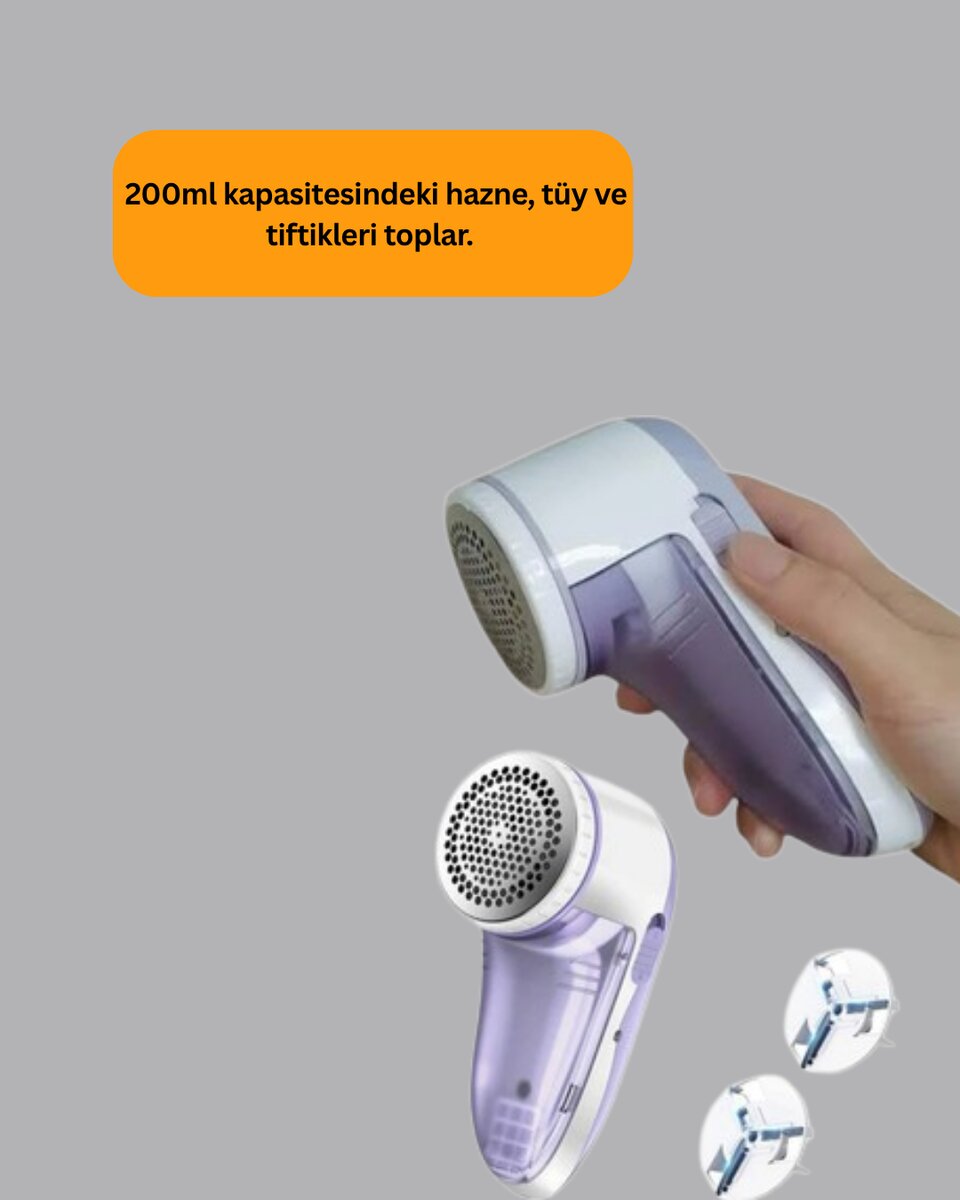 Tüy ve Tiftik Temizleyici – 3 Bıçaklı, 200ml Kapasiteli Tüy ve Tiftik Temizleyici – 3 Bıçaklı, 200ml Kapasiteli