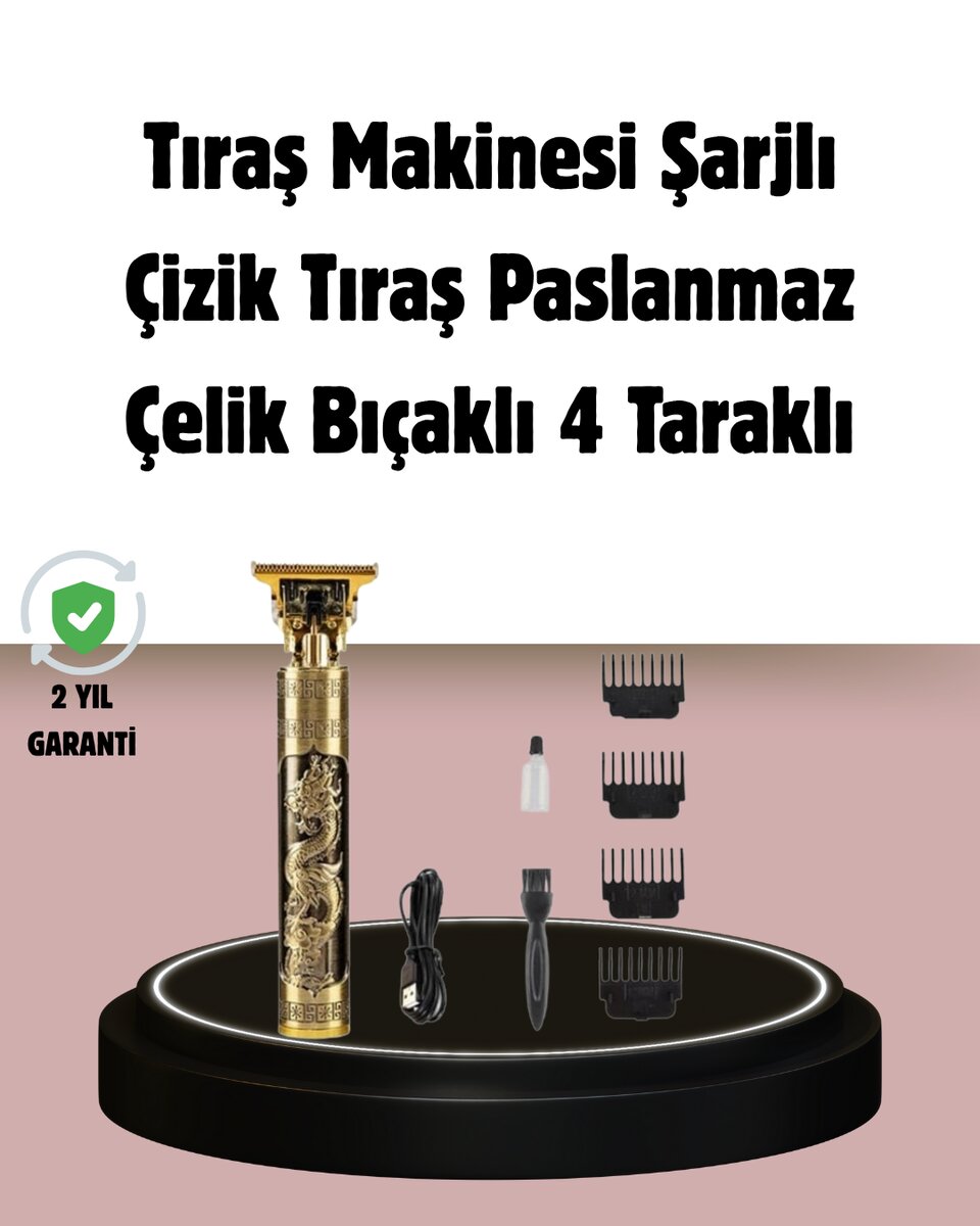 Şarjlı Titanyum Bıçaklı Saç Kesme Makinesi Şarjlı Titanyum Bıçaklı Saç Kesme Makinesi
