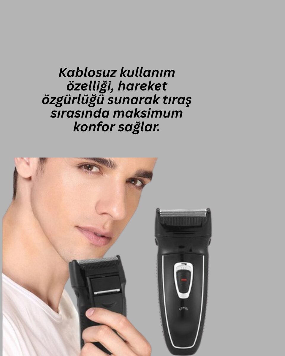 Kablosuz Kuru Tıraş Makinesi Folyo Başlıklı Kablosuz Kuru Tıraş Makinesi Folyo Başlıklı
