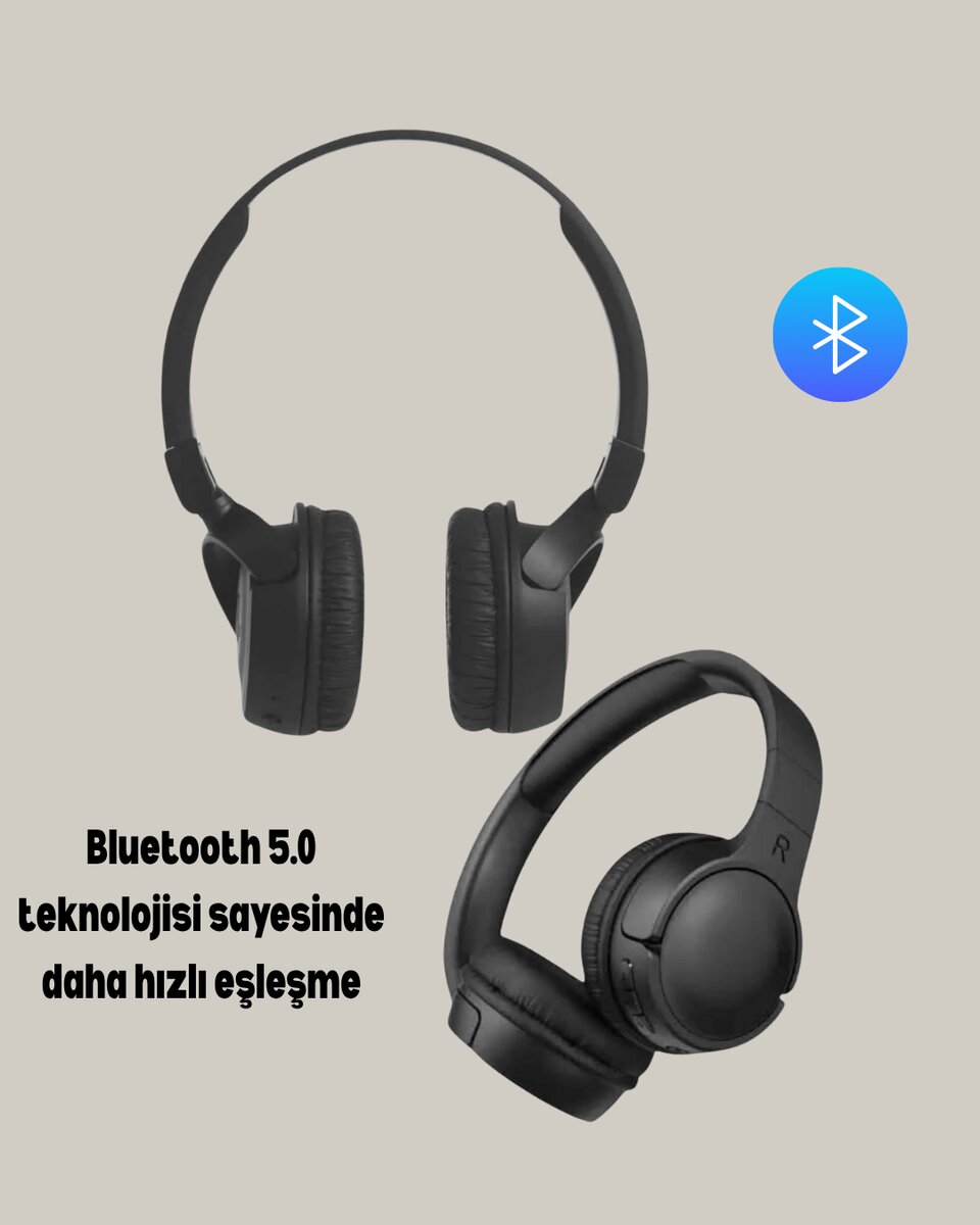 Ayarlanabilir Baş Bantlı Kablosuz Kulak Üstü Kulaklık Ayarlanabilir Baş Bantlı Kablosuz Kulak Üstü Kulaklık
