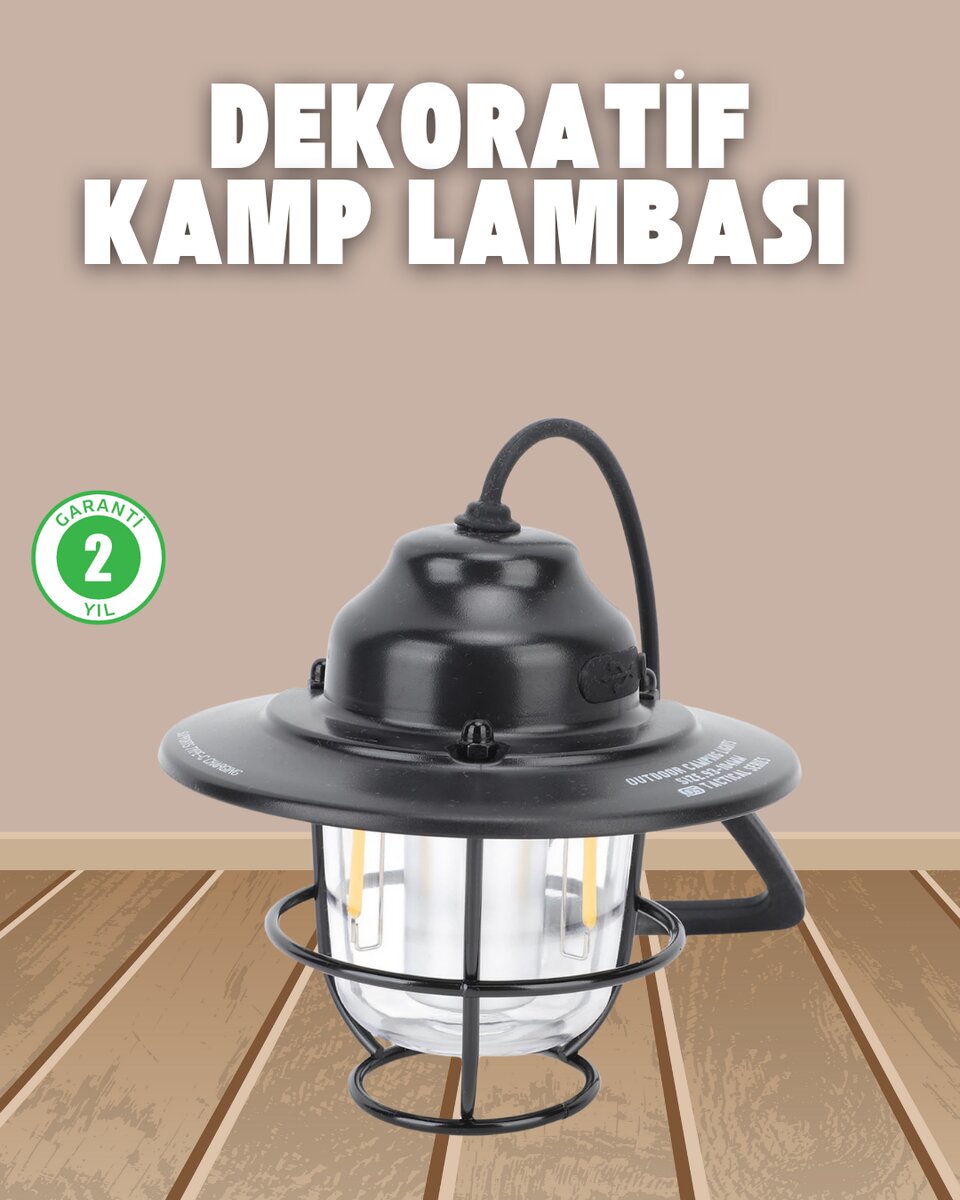 Dekoratif ve Fonksiyonel Taşınabilir Kamp Gece Lambası Dekoratif ve Fonksiyonel Taşınabilir Kamp Gece Lambası