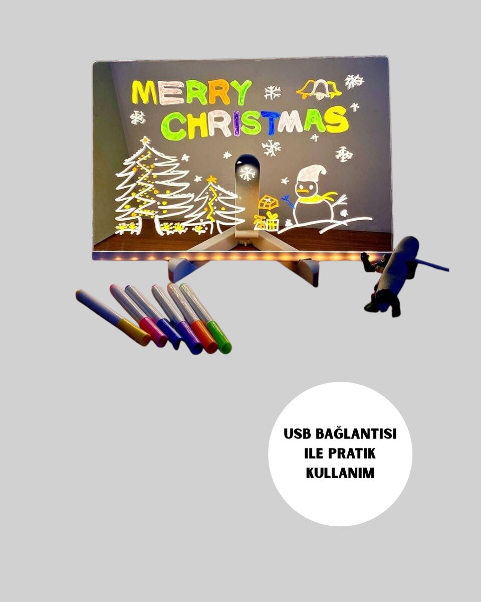 Silinebilir LED Mesaj Tahtası 7 Renkli Kalem Dahil Silinebilir LED Mesaj Tahtası 7 Renkli Kalem Dahil