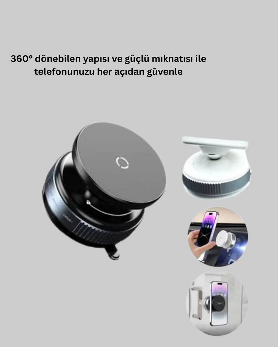 Vakumlu Manyetik Araç İçi Telefon Standı Vakumlu Manyetik Araç İçi Telefon Standı