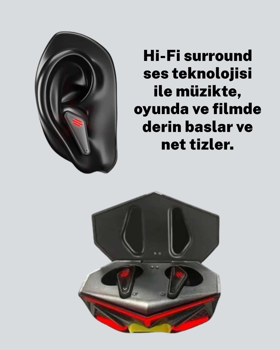 Bluetooth 5.0 Kablosuz Kulaklık Uzun Pil Ömürlü
