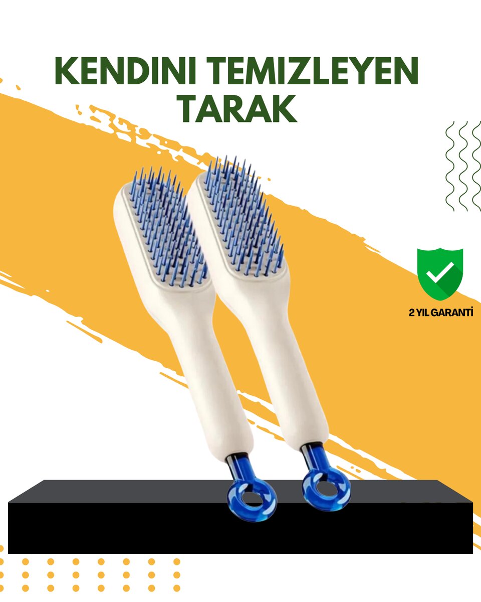 Otomatik Temizlemeli Saç Fırçası – Ergonomik Tasarım, Masaj Etkili, Elektriklenmeyi Önleyici