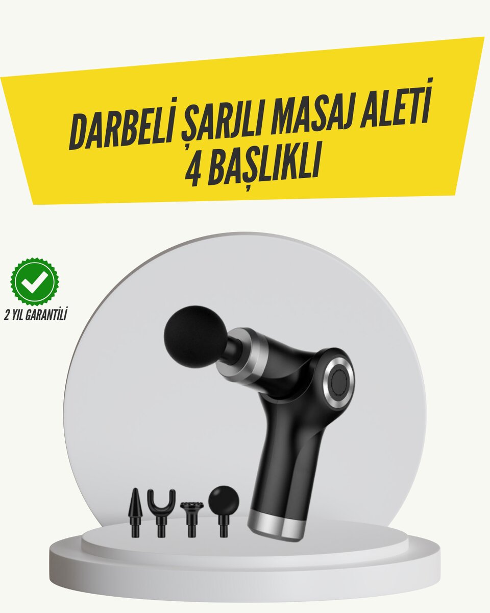 Mini Masaj Tabancası 4 Başlık 6 Hız Ayarlı Mini Masaj Tabancası 4 Başlık 6 Hız Ayarlı