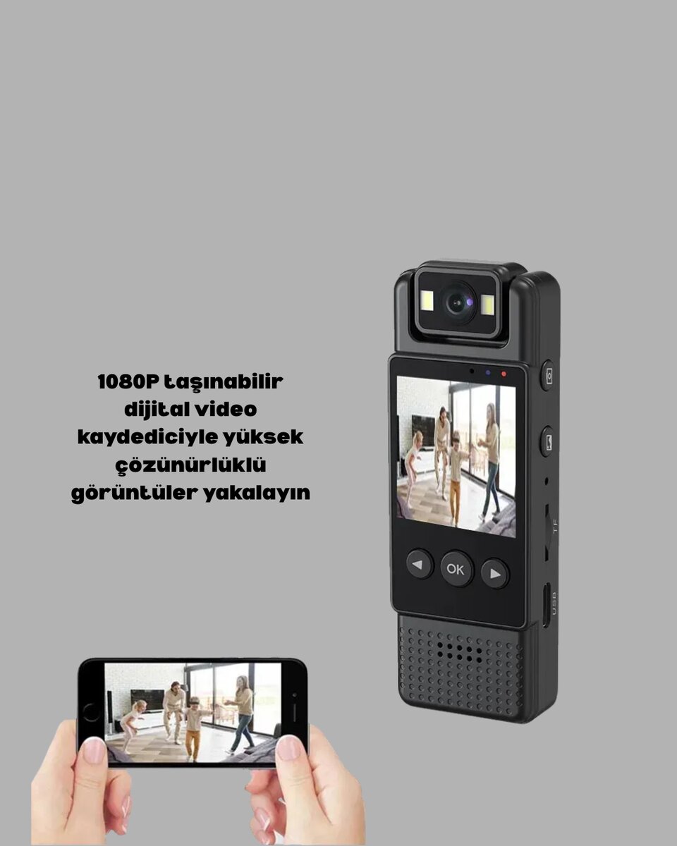 Mini Kamera 1080P Full HD Taşınabilir Güvenlik ve Kayıt Cihazı Mini Kamera 1080P Full HD Taşınabilir Güvenlik ve Kayıt Cihazı