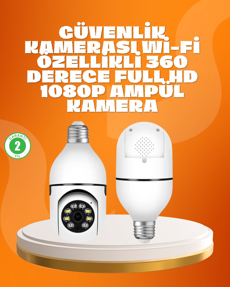 Tam Karanlıkta Görüntüleme Sağlayan 1080P Ampul Güvenlik Kamerası Tam Karanlıkta Görüntüleme Sağlayan 1080P Ampul Güvenlik Kamerası
