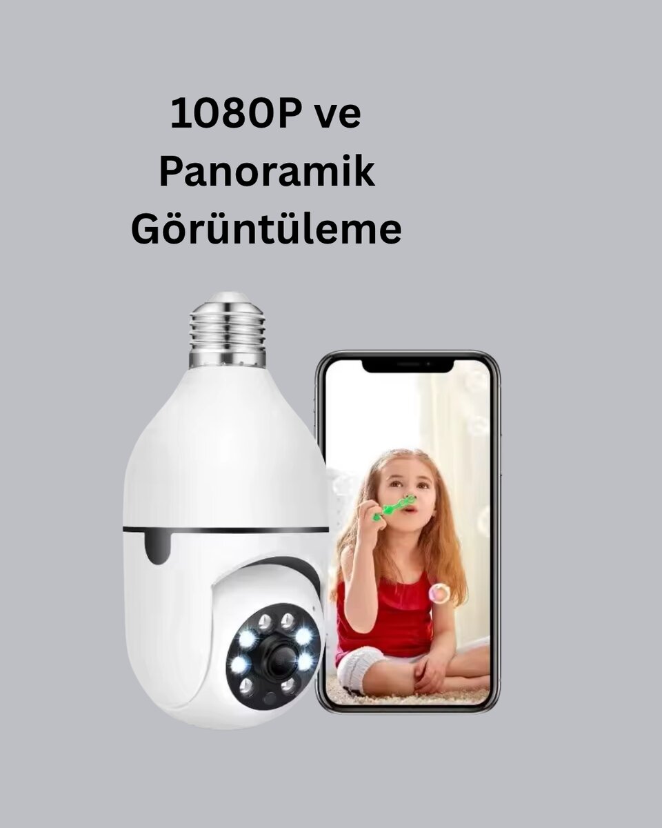 Tam Karanlıkta Görüntüleme Sağlayan 1080P Ampul Güvenlik Kamerası Tam Karanlıkta Görüntüleme Sağlayan 1080P Ampul Güvenlik Kamerası
