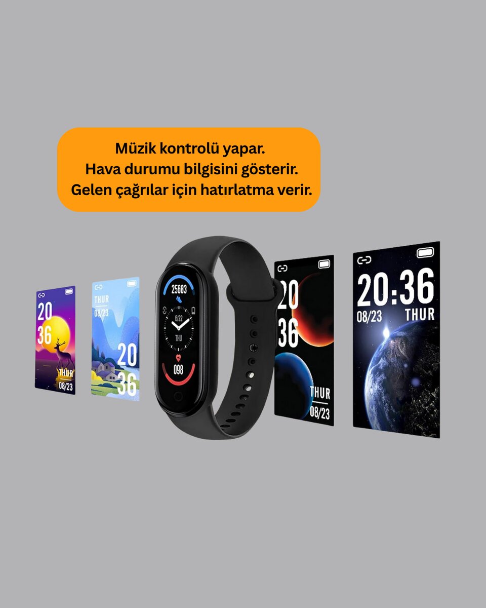 iOS ve Android Uyumlu Akıllı Bileklik – Çok Fonksiyonlu Kullanım iOS ve Android Uyumlu Akıllı Bileklik – Çok Fonksiyonlu Kullanım