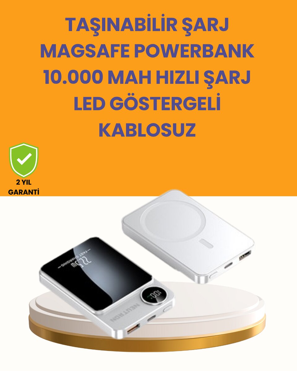 20W PD ve 15W Manyetik Kablosuz Şarj Destekli Taşınabilir Powerbank 20W PD ve 15W Manyetik Kablosuz Şarj Destekli Taşınabilir Powerbank