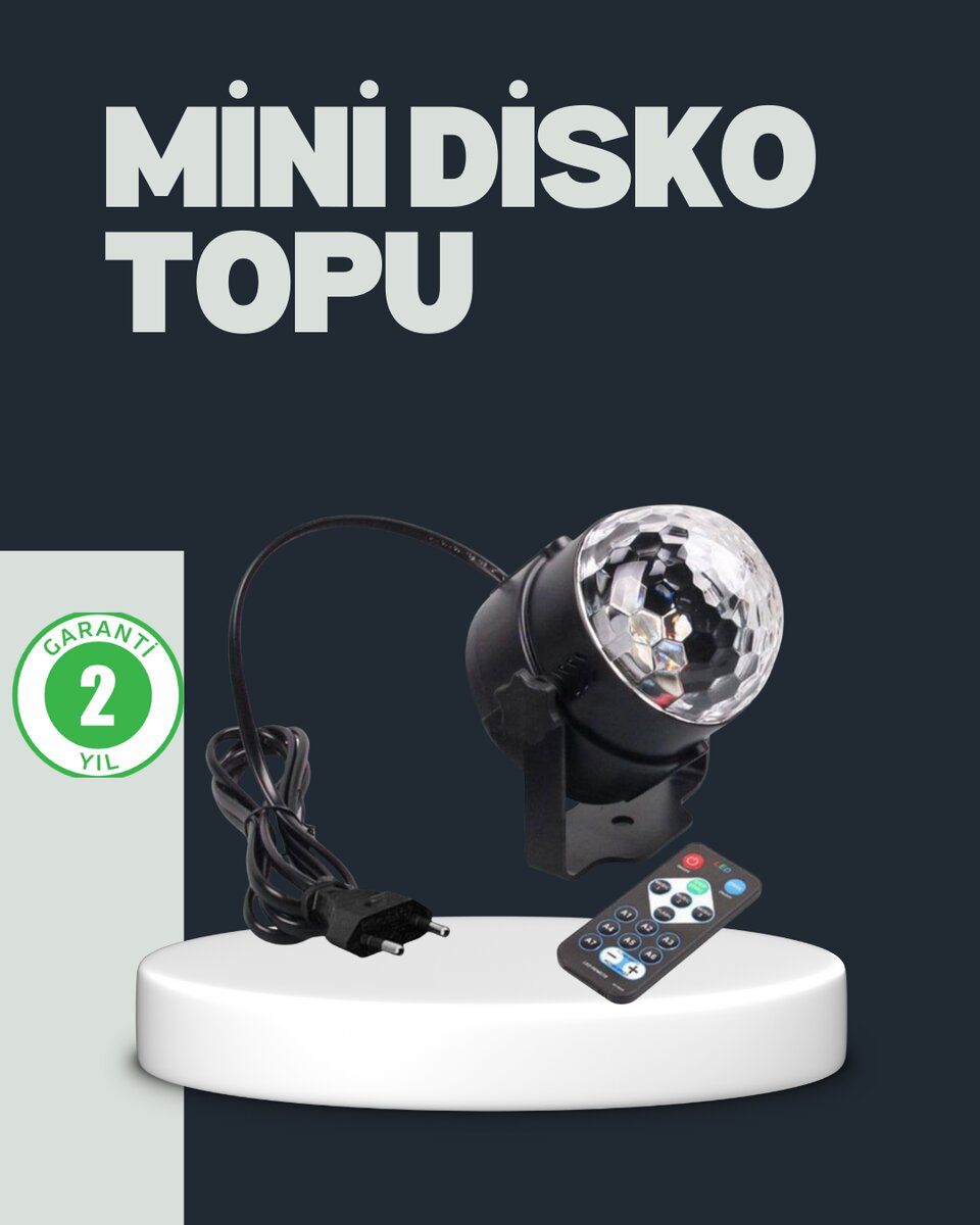 RGB LED Disko Küresi 7 Modlu Uzaktan Kumandalı RGB LED Disko Küresi 7 Modlu Uzaktan Kumandalı