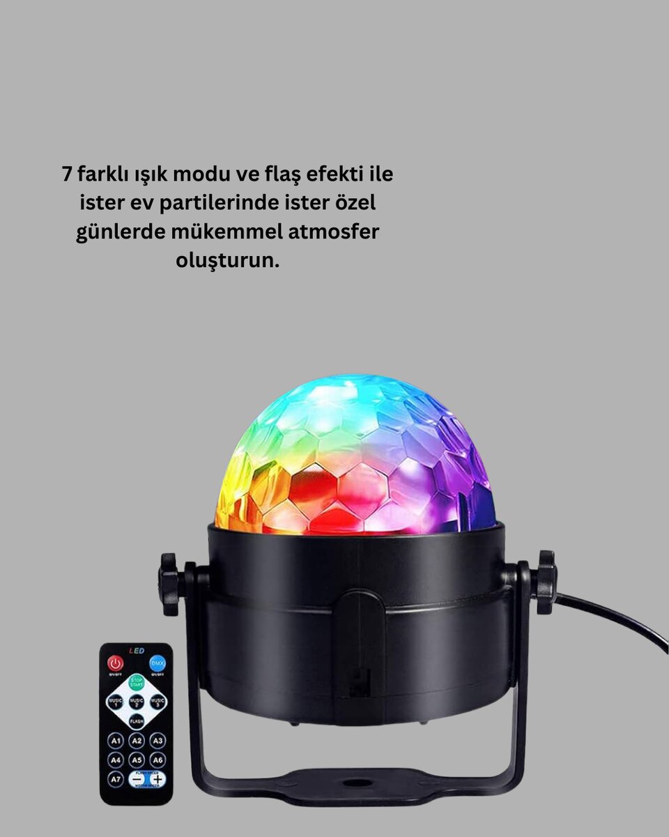 Uzaktan Kumandalı RGB Disko Projektör Işığı