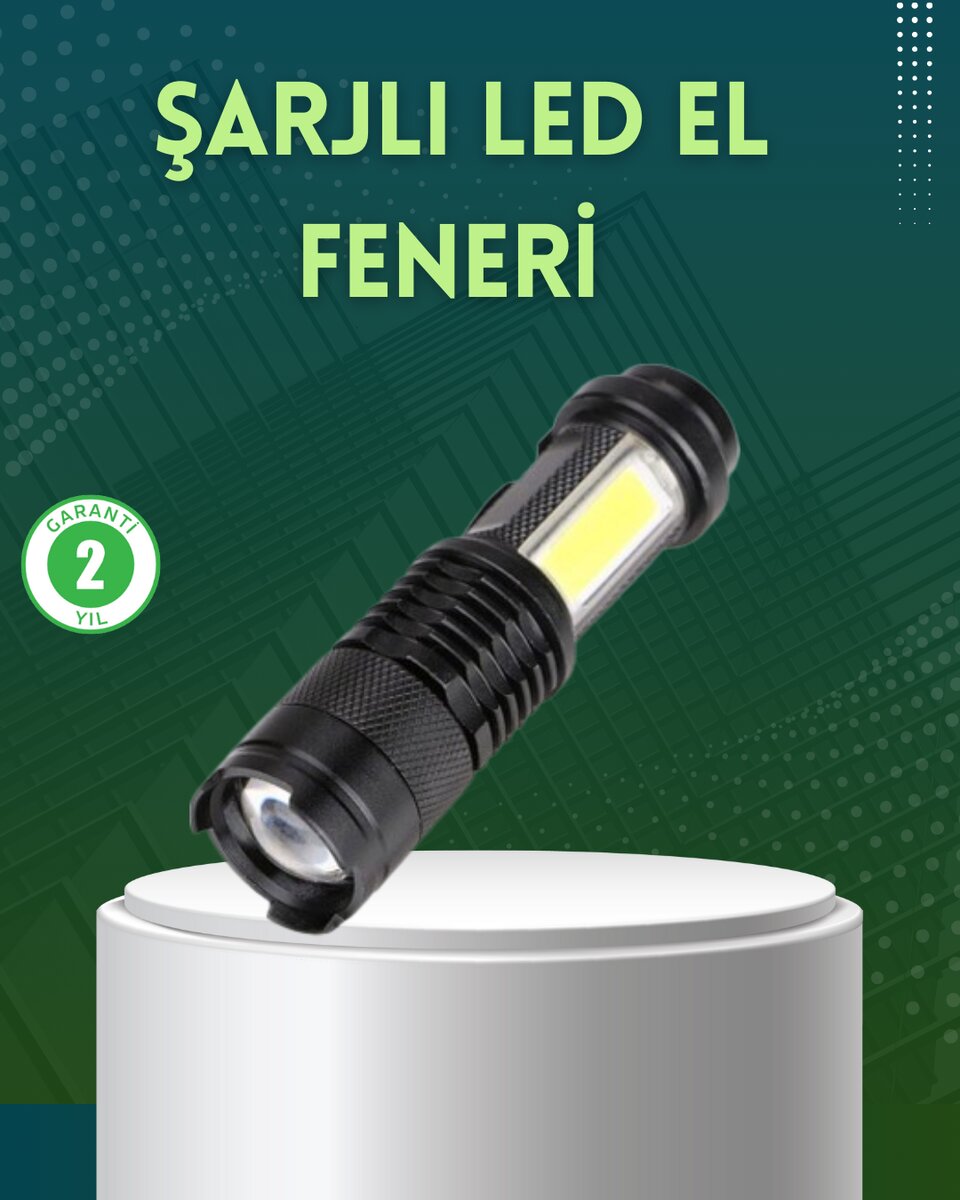 4 Modlu USB Şarjlı LED El Feneri Kamp ve Outdoor 4 Modlu USB Şarjlı LED El Feneri Kamp ve Outdoor