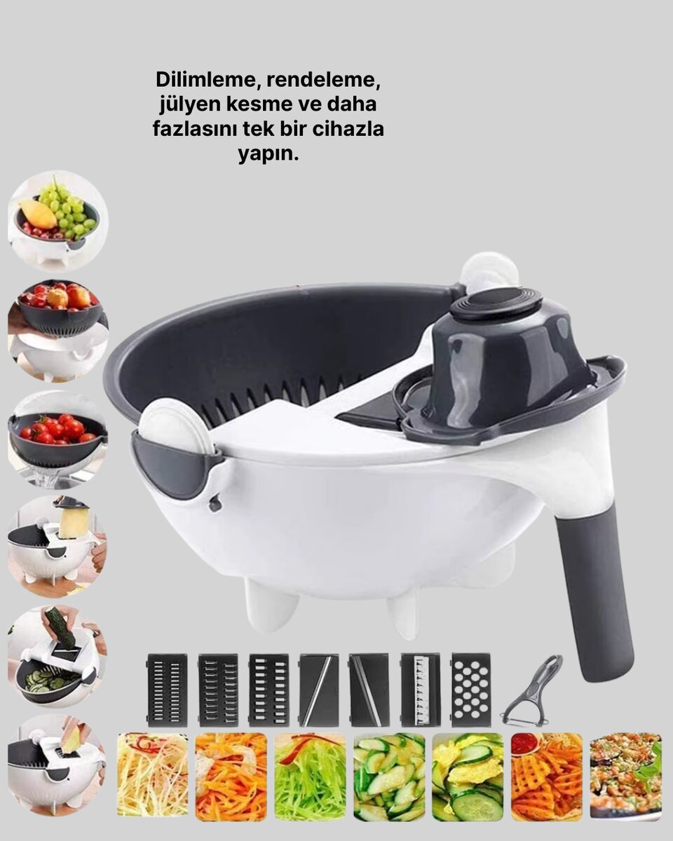 Mutfak İçin Pratik 5 Bıçaklı Rende ve Süzgeç Seti Mutfak İçin Pratik 5 Bıçaklı Rende ve Süzgeç Seti