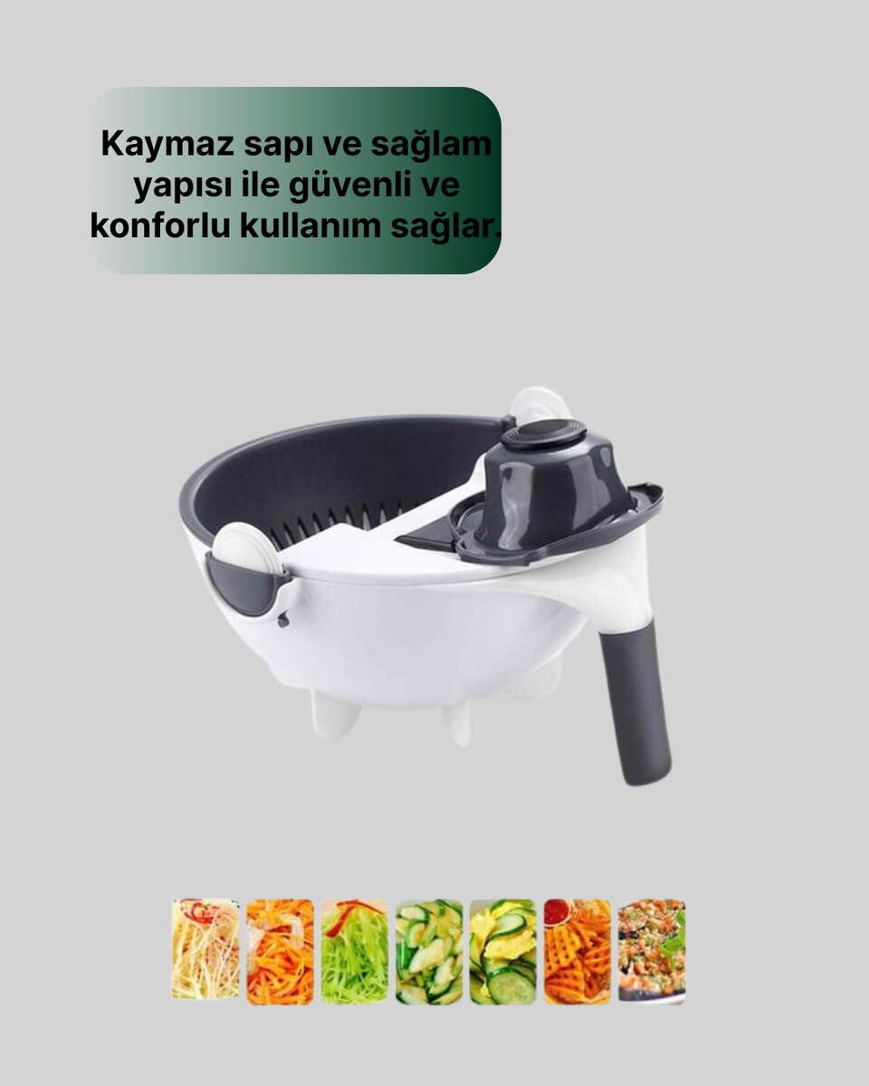 Ergonomik Sebze Rendeleyici ve Süzgeç Hazneli Dilimleyici Ergonomik Sebze Rendeleyici ve Süzgeç Hazneli Dilimleyici