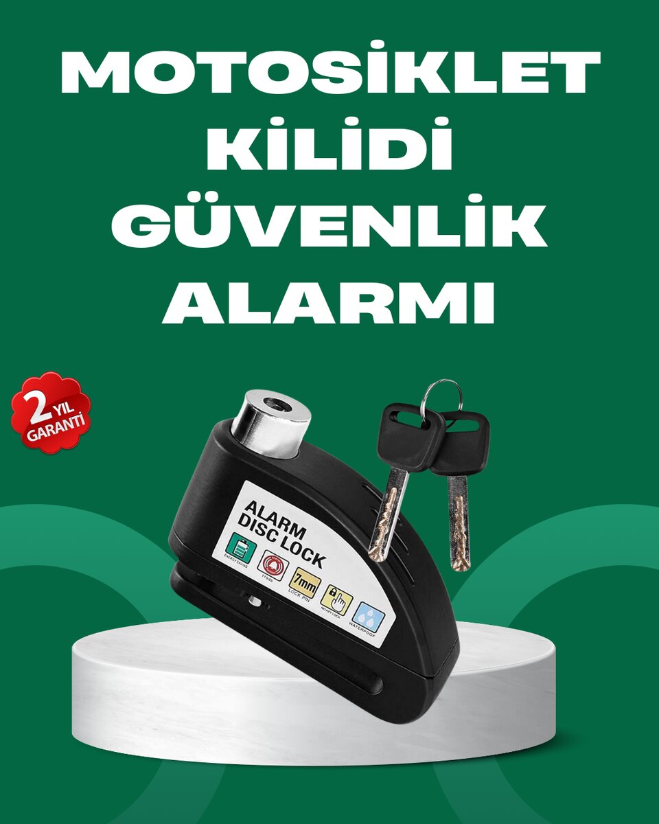 Motosiklet Scooter Bisiklet Tekerlek Disk Kilidi Alarmlı Güvenlik Motosiklet Scooter Bisiklet Tekerlek Disk Kilidi Alarmlı Güvenlik