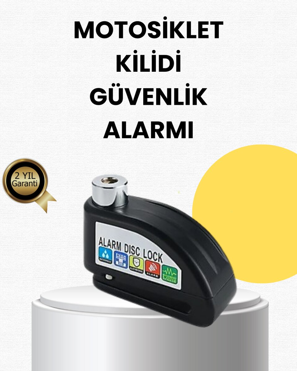 Çelik Gövdeli Alarm Disk Kilidi Motosiklet ve Bisiklet İçin Güvenlik Çelik Gövdeli Alarm Disk Kilidi Motosiklet ve Bisiklet İçin Güvenlik