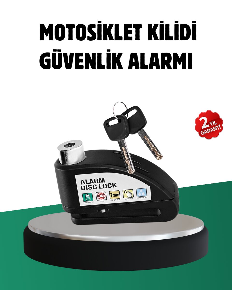 Titreşim Sensörlü Alarm Disk Kilidi Motosiklet Scooter Bisiklet Titreşim Sensörlü Alarm Disk Kilidi Motosiklet Scooter Bisiklet